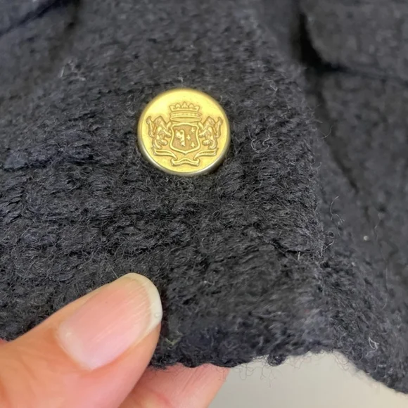 Abercrombie & Fitch Collarless Boucle Wool Blend Short Jacket Black NWOT Size XL - Picture 3 of 4